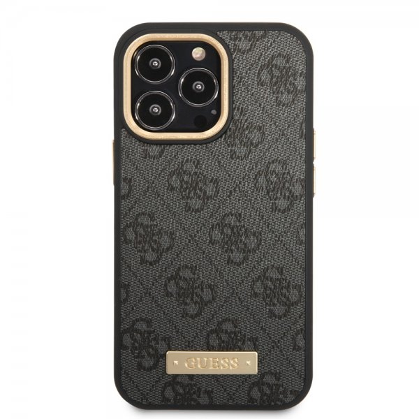 Guess iPhone 14 Pro Cover Metal Plate Logo MagSafe Sort