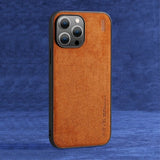 X-Level iPhone 14 Pro Cover Ruskindstekstur Brun