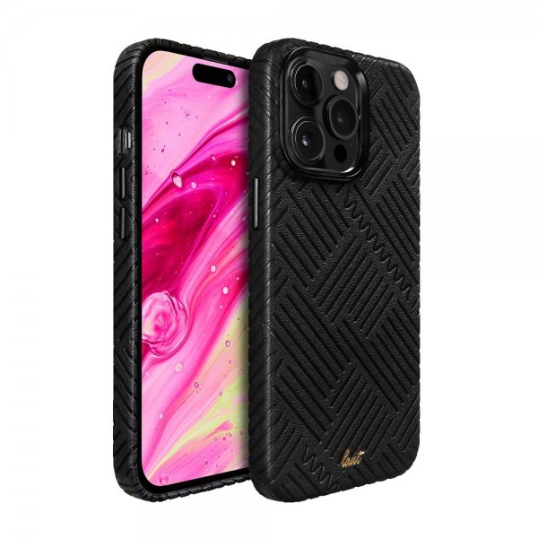 LAUT iPhone 14 Pro Cover Motif MagSafe Black Lines