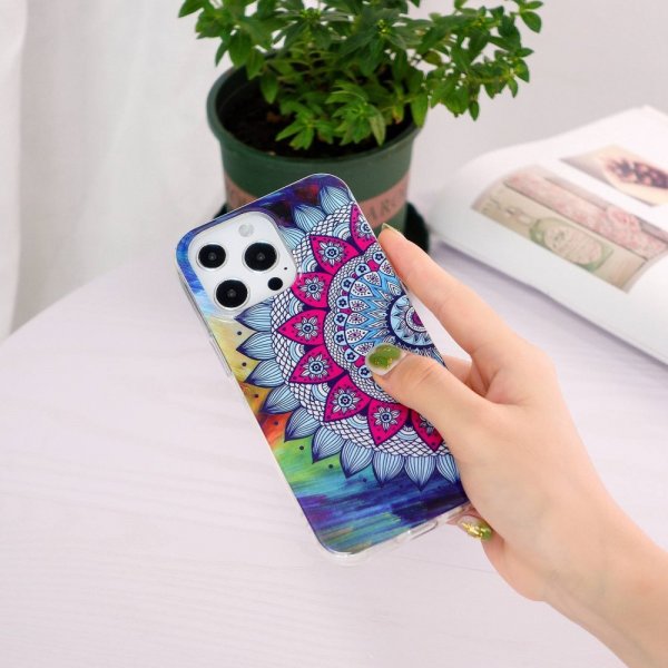 iPhone 14 Pro Cover Motiv Blå Mandala