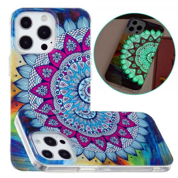 iPhone 14 Pro Cover Motiv Blå Mandala