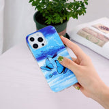 iPhone 14 Pro Cover Motiv Blå Sommerfugle