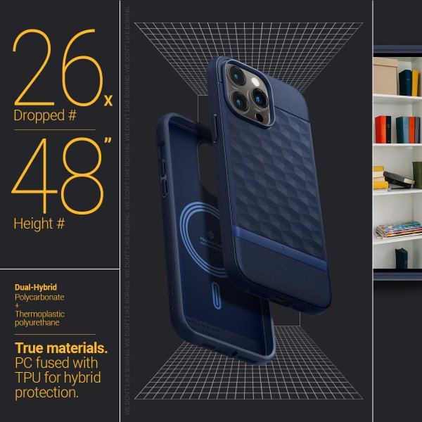 Caseology iPhone 14 Pro Cover Parallax Mag Midnight Blue