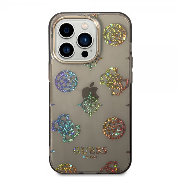 Guess iPhone 14 Pro Cover Peony Glitter Sort