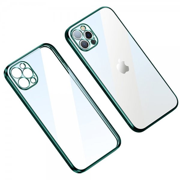 Sulada iPhone 14 Pro Cover Forgyldt Kant Grøn
