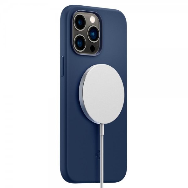 Spigen iPhone 14 Pro Cover Silicone Fit MagFit Navy Blue