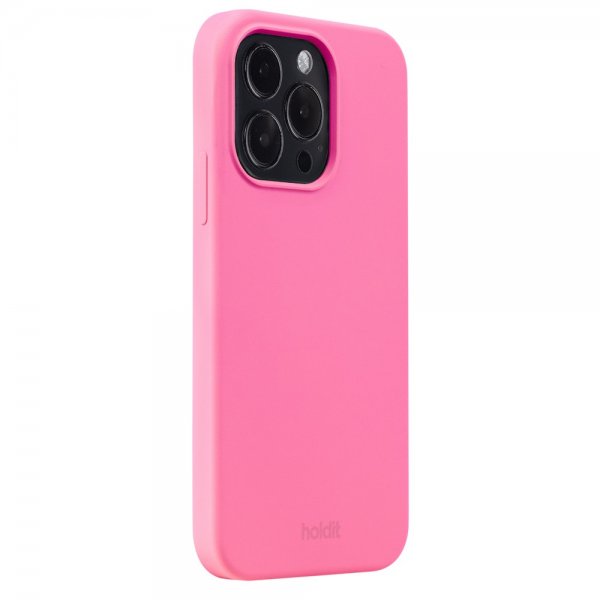 holdit iPhone 14 Pro Cover Silikone Bright Pink