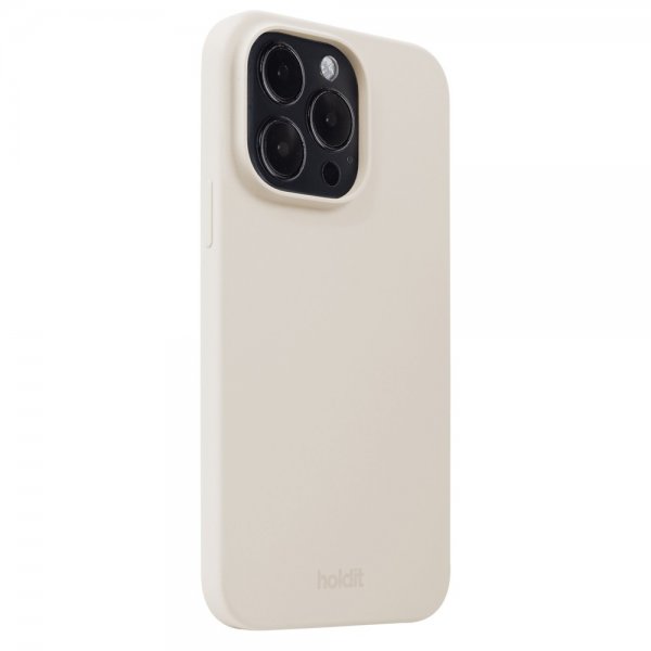 holdit iPhone 14 Pro Cover Silikone Light Beige