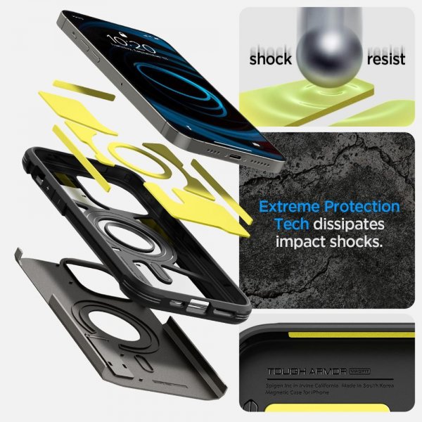 Spigen iPhone 14 Pro Cover Tough Armor MagFit Gunmetal