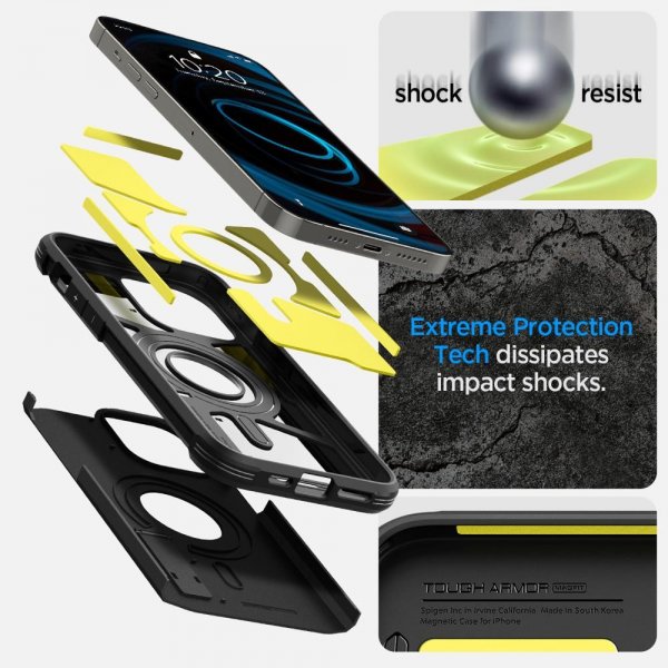 Spigen iPhone 14 Pro Cover Tough Armor MagFit Sort