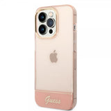 Guess iPhone 14 Pro Cover Translucent Rosa