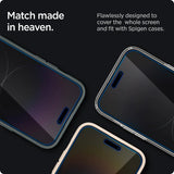 Spigen iPhone 14 Pro Skærmbeskyttelse GLAS.tR EZ Fit Privacy 2-pak