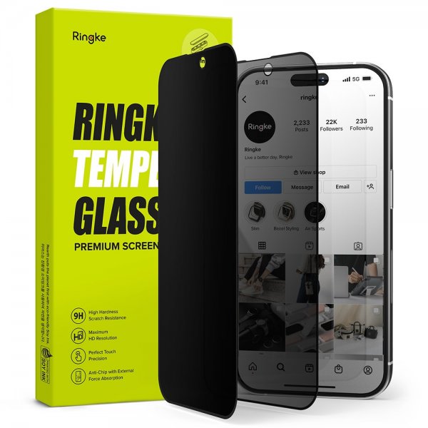Ringke iPhone 14 Pro Skærmbeskyttelse Privacy Glass