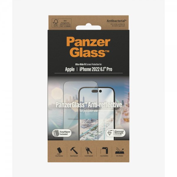 PanzerGlass iPhone 14 Pro Skærmbeskyttelse Ultra-Wide Fit Anti-reflective EasyAligner