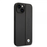BMW iPhone 14 Cover Big Logo Stripe Sort