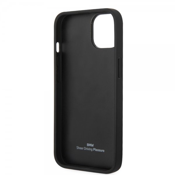 BMW iPhone 14 Cover Big Logo Stripe Sort
