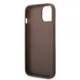 Guess iPhone 14 Cover Big Metal Logo Brun