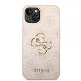 Guess iPhone 14 Cover Big Metal Logo Rosa