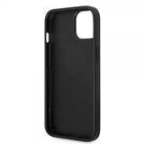 Guess iPhone 14 Cover Bottom Stripe Metal Logo Grå