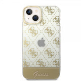 Guess iPhone 14 Cover Bottom Stripe Script Logo Guld
