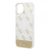 Guess iPhone 14 Cover Bottom Stripe Script Logo Guld