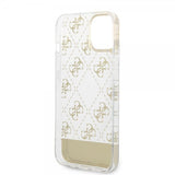 Guess iPhone 14 Cover Bottom Stripe Script Logo Guld