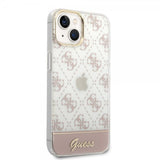 Guess iPhone 14 Cover Bottom Stripe Script Logo Rosa