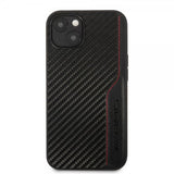 AMG iPhone 14 Cover Carbon Effect Stamped Logo Sort