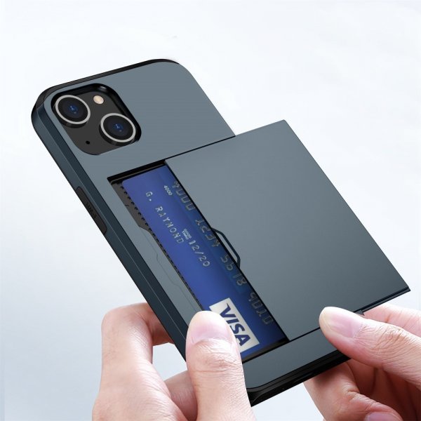 iPhone 14 Cover Card Slide Blå