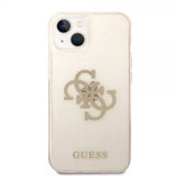 Guess iPhone 14 Cover Full Glitter Guld