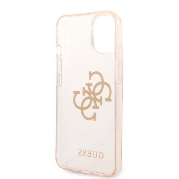 Guess iPhone 14 Cover Full Glitter Guld