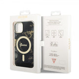 Guess iPhone 14 Cover Golden Marble MagSafe Sort