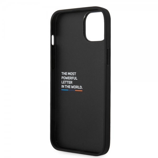 BMW iPhone 14 Cover Hexagonal Mønster Sort