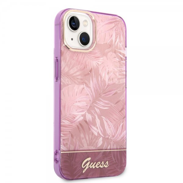 Guess iPhone 14 Cover Jungle Rosa