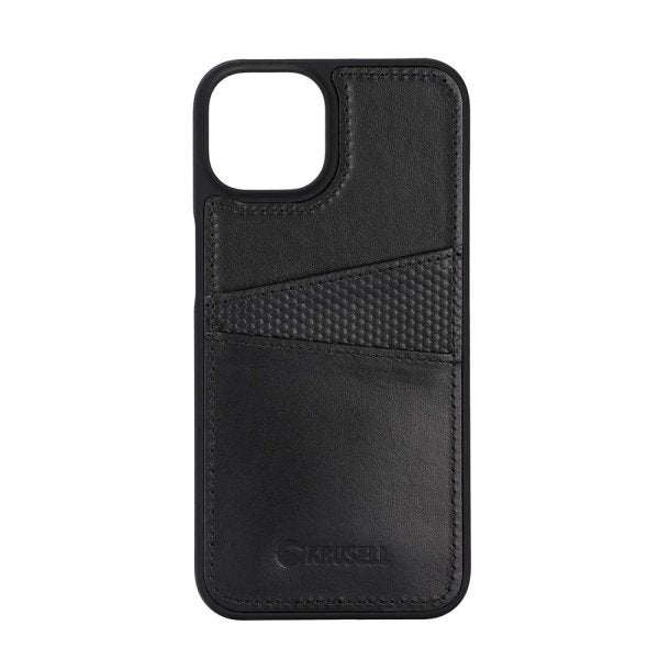 Krusell iPhone 14 Cover Leather CardCover Sort