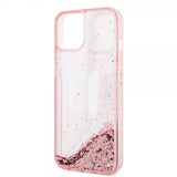 Karl Lagerfeld iPhone 14 Cover Liquid Glitter Big Logo Rosa