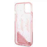 Karl Lagerfeld iPhone 14 Cover Liquid Glitter Big Logo Rosa