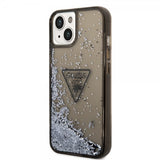 Guess iPhone 14 Cover Liquid Glitter Translucent Sort