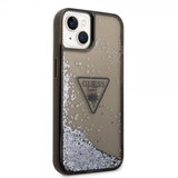 Guess iPhone 14 Cover Liquid Glitter Translucent Sort