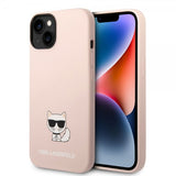 Karl Lagerfeld iPhone 14 Cover Liquid Silicone Choupette Rosa