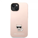 Karl Lagerfeld iPhone 14 Cover Liquid Silicone Choupette Rosa
