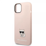 Karl Lagerfeld iPhone 14 Cover Liquid Silicone Choupette Rosa