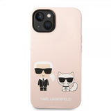 Karl Lagerfeld iPhone 14 Cover Liquid Silicone Karl & Choupette MagSafe Rosa