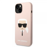 Karl Lagerfeld iPhone 14 Cover Liquid Silicone Karl MagSafe Rosa
