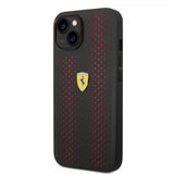 Ferrari iPhone 14 Cover Logo Perforated Rød