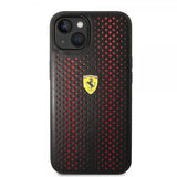 Ferrari iPhone 14 Cover Logo Perforated Rød