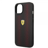 Ferrari iPhone 14 Cover Logo Perforated Rød