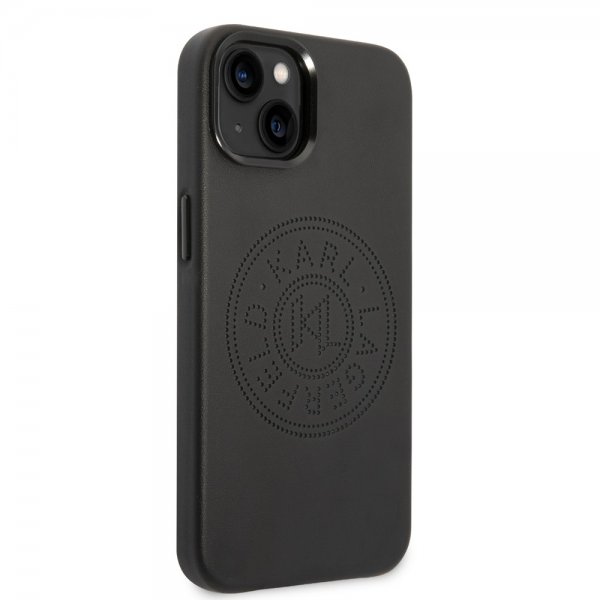 Karl Lagerfeld iPhone 14 Cover Logo Perforeret Sort