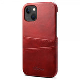 iPhone 14 Cover med to Kortlommer Rød