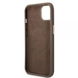 Guess iPhone 14 Cover Metal Plate Logo MagSafe Brun